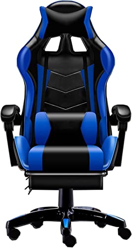 Gaming-Stuhl für Erwachsene, ergonomischer Gaming-Stuhl, Bürostuhl mit Fußstütze, Kopfstütze und Lendenwirbelstütze, höhenverstellbar, mit 360° drehbarem Sitz, Racing-Stil, Video-Gamer Chai von Generisch