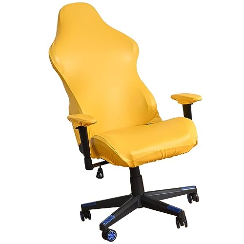 Gamingstuhl-Bezüge Gaming Stuhl Wasserdicht Bürostuhl Bezug mit Armlehne, Drehstuhl Bezug für Rückenlehne Stuhl Stretch Schreibtischstuhl Ergonomisch Gaming Bezug,Gelb von Generisch