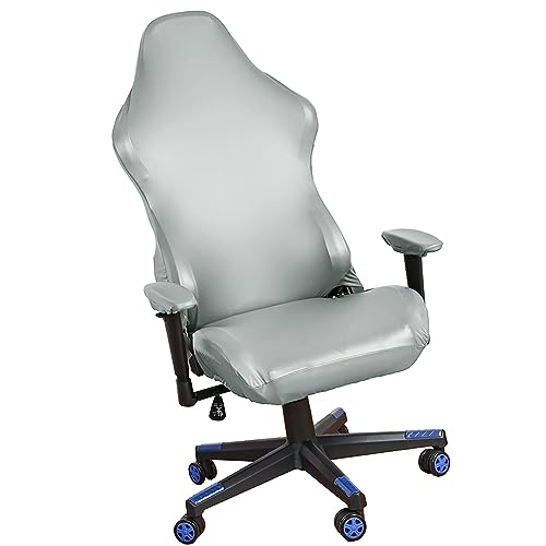 Gamingstuhl-Bezüge Gaming Stuhl Wasserdicht Bürostuhl Bezug mit Armlehne, Drehstuhl Bezug für Rückenlehne Stuhl Stretch Schreibtischstuhl Ergonomisch Gaming Bezug,Light Gray von Generisch