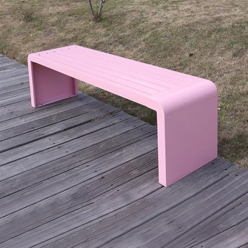 Ganzjahres-Outdoor-Bank, wetterbeständig, Gartenbank für 2 Personen, Metall-Terrassenbank für Garten, Veranda, Hinterhof, Rasen, Park (Rosa, 100 cm) von Generisch