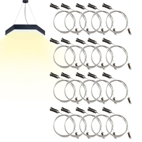 Garage Lights, Suspension Cables, 39.37x0.55x0.91 Inches High Strength Wire Rope and Secure Mounting Kit, Pendant Cable Set for Led Panels, Restaurants, Hotels, Offices, Mall Garage Lights, Suspension Cables, 39.37x0.55x0.91 Inches High Strength Wire Rope and Secure Mounting Kit, Pendant Cable Set for Led Panels, Restaurants, Hotels, Offices, Mall von Generisch