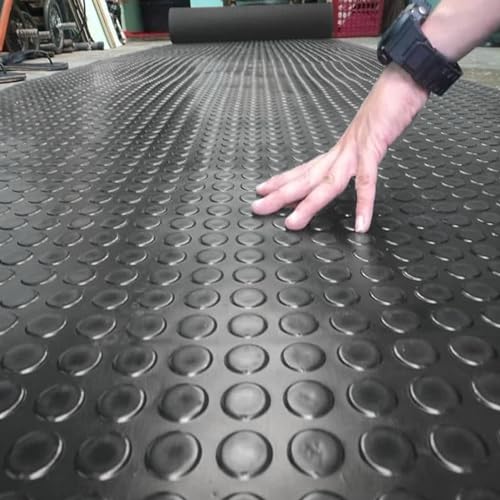 Garagenboden-Rollmatten, strapazierfähiger Coin-Grip-Texturgummi für einfache Reinigung, zuschneidbarer Parkplatz, Schutzmatte von Generisch