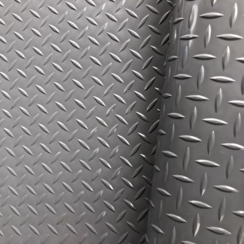 Garagenbodenmatte, 1,6 Mm Dicke PVC-Garagenbodenrolle Mit Riffelblechstruktur Für Unterstellplätze, Strapazierfähiger Garagenbodenschutz(Gray(1.6mm),0.6x3m) von Generisch