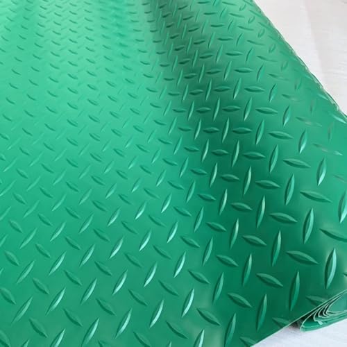 Garagenbodenmatte, 1,6 Mm Dicke PVC-Garagenbodenrolle Mit Riffelblechstruktur Für Unterstellplätze, Strapazierfähiger Garagenbodenschutz(Green(1.6mm),0.6x5m) von Generisch