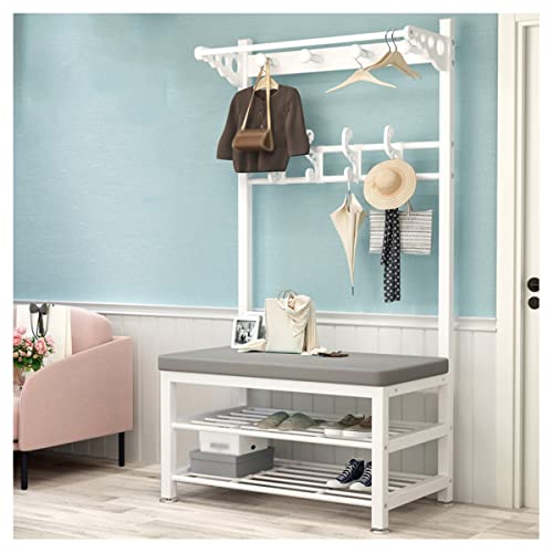 Garderobe mit Schuhbank, 2 Etagen, Schuhregale und 12/13/16 Haken, Eingangsbereich, Nizer, rutschfeste Fußpolster, stilvolles schwarzes Design für Schlafzimmer, Flur, Wohnzimmer Garderobe mit Schuhbank, 2 Etagen, Schuhregale und 12/13/16 Haken, Eingangsbereich, Nizer, rutschfeste Fußpolster, stilvolles schwarzes Design für Schlafzimmer, Flur, Wohnzimmer von Generisch