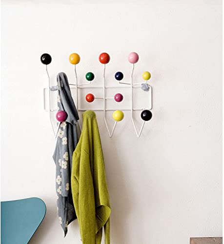 Garderobenleiste Wandhaken, Mitte des Jahrhunderts, modernes Design mit massiven Holzkugeln aus Walnussholz, für Schals und Geldbörsen Garderobenleiste Wandhaken, Mitte des Jahrhunderts, modernes Design mit massiven Holzkugeln aus Walnussholz, für Schals und Geldbörsen von Generisch