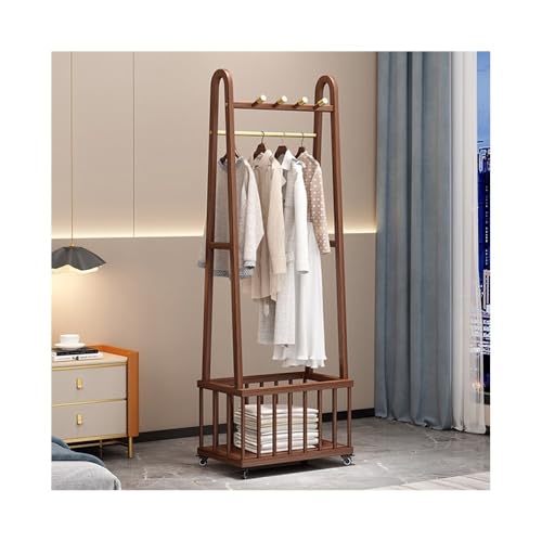 Garderobenleiste aus Massivholz, multifunktional, freistehend, mit Aufbewahrungskorb, Naturholz-Finish, kompaktes Design, für Eingangsbereich, Schlafzimmer oder Flur Garderobenleiste aus Massivholz, multifunktional, freistehend, mit Aufbewahrungskorb, Naturholz-Finish, kompaktes Design, für Eingangsbereich, Schlafzimmer oder Flur von Generisch