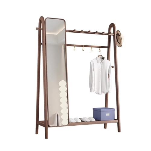 Garderobenleiste aus Massivholz mit Spiegel, multifunktionales Aufbewahrungsregal für Zuhause, stilvolles Eingangsbereich, Schlafzimmer, Flur, platzsparendes Design Garderobenleiste aus Massivholz mit Spiegel, multifunktionales Aufbewahrungsregal für Zuhause, stilvolles Eingangsbereich, Schlafzimmer, Flur, platzsparendes Design von Generisch