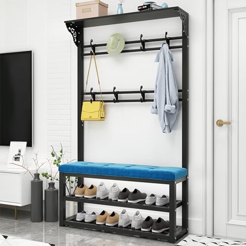 Garderobenleiste mit Schuhaufbewahrung und Ablage – freistehender Flur-Organizer mit 8 Haken, platzsparendes Design für den Eingangsbereich von Generisch