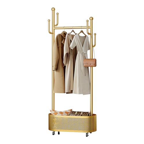 Garderobenständer, Jacken-Hutständer mit Korb, multifunktionales Design, 360°-Stabilität, ideal für Schlafzimmer, Wohnzimmer und Veranda Garderobenständer, Jacken-Hutständer mit Korb, multifunktionales Design, 360°-Stabilität, ideal für Schlafzimmer, Wohnzimmer und Veranda von Generisch