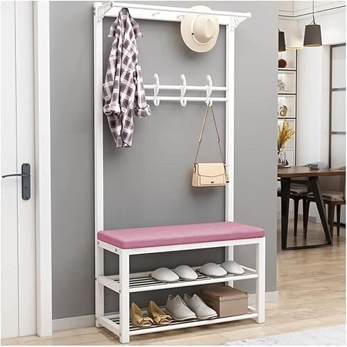 Garderobenständer mit Schuhbank - Multifunktionaler Organizer mit 12 Haken und stabilem Metallrahmen für Flur, freistehend mit Schuhaufbewahrung Garderobenständer mit Schuhbank - Multifunktionaler Organizer mit 12 Haken und stabilem Metallrahmen für Flur, freistehend mit Schuhaufbewahrung von Generisch