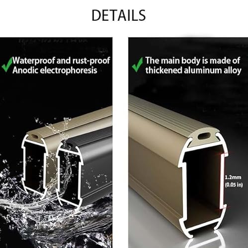 Garderobenstange Schwarz, Ausziehbare Kleiderstange 1 Set Teleskop-Schrankstange Für Schlafzimmer Schrank-Kleiderstange(Champagne,81-90cm) von Generisch