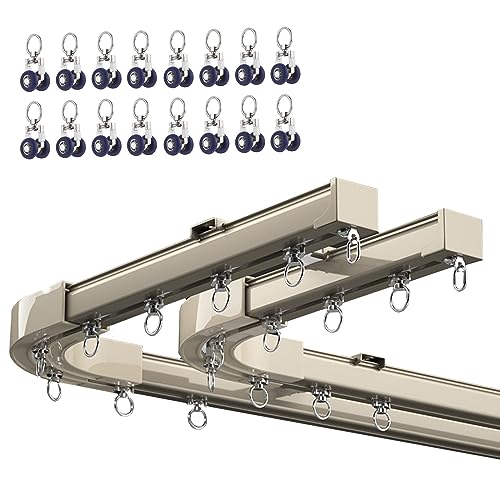 Gardinenschiene Gleitschiene mit geräuschloser Umlenkrolle für Gerade und Erkerfenster Raumteilersystem Gardinenschiene Gleitschiene mit geräuschloser Umlenkrolle für Gerade und Erkerfenster Raumteilersystem von Generisch