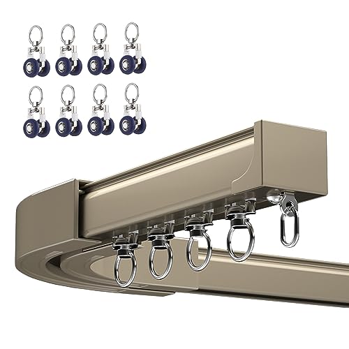 Gardinenschiene Gleitschiene mit geräuschloser Umlenkrolle für Gerade und Erkerfenster Raumteilersystem Gardinenschiene Gleitschiene mit geräuschloser Umlenkrolle für Gerade und Erkerfenster Raumteilersystem von Generisch