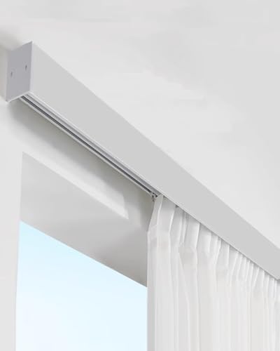 Gardinenschiene Querbehang mit einläufigem Vorhang, Jalousien Rollos, Gesimsrahmen, Fensterkassettenabdeckung für Erkerfenster oder Raumteiler Gardinenschiene Querbehang mit einläufigem Vorhang, Jalousien Rollos, Gesimsrahmen, Fensterkassettenabdeckung für Erkerfenster oder Raumteiler von Generisch
