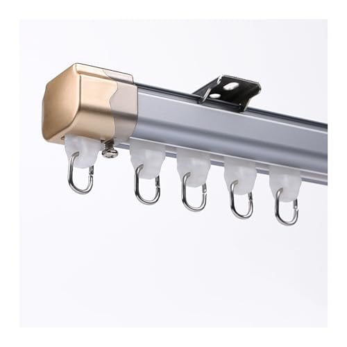 Gardinenstange aus Aluminium, Einzelne gerade Schienen Kit für einfache Deckenmontage, perfekt für Sichtschutztrennwände und Raumteiler von Generisch