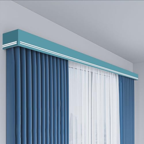 Gardinenstange aus Aluminium mit zweiläufigen Vorhangschienen zur Wandmontage und Volant-Panel für elegante Fensterbehandlung, dekorative Lösung für Heimdekoration von Generisch