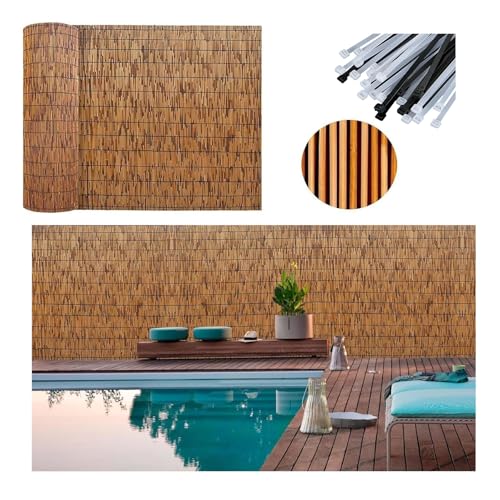 Garten Bambuszaun für Balkon Blickdicht Windbreaker für Terrasse Carport Pergola Outdoor Sichtschutz Barriere 1,5 m x 1 m (0,6 x 10 m von Generisch