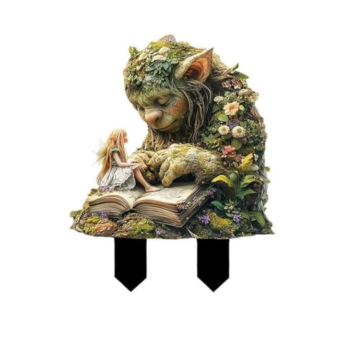 Garten Deko Gartenfiguren für Draußen Wetterfest, Gartenzwerg Statue, 2D Harz Gartendeko Figuren, 2D Teich Deko, Gartenstatuen, Wetterfeste -Gartendeko (A) von Generisch