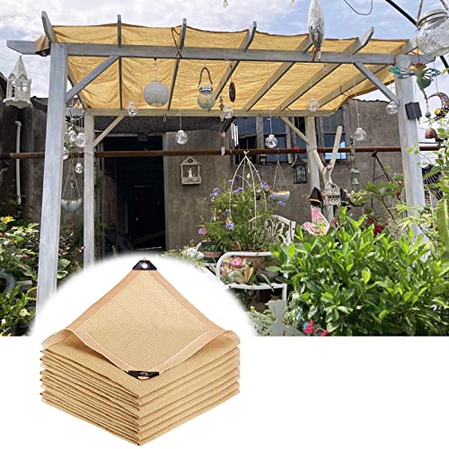 Garten-Schattennetz, 90 % UV-Schutz, Beige mit Ösen (1 x 2 m bis 6 x 8 m), ideal für den Außenbereich, Sonnenschutz u von Generisch