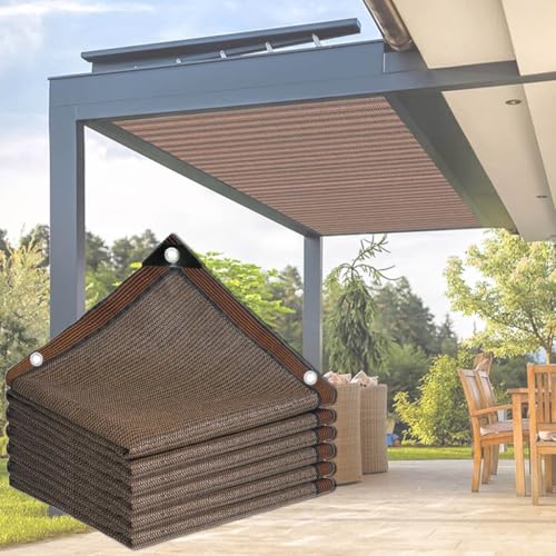 Garten-Schattenstoff mit Ösen, Pergola-Überdachung, Outdoor-Sichtschutznetz, Balkon, Schatten, Stoff, Netzplane für Gewächshaus, Terrasse, Garten und Gemüsebeet (6 x 8 m) von Generisch