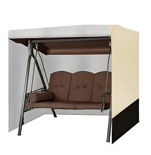 Garten-Schaukelstuhl-Abdeckung, 420D, wasserdicht, für den Außenbereich, 3-Sitzer, Baldachin, langlebig, beige, Möbelschutz für Wetterbeständigkeit von Generisch