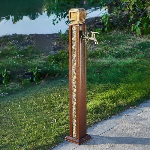 Garten Wasserzapfsäule Wassersäule Outdoor Wasserhahn Retro Post Freeze Crack Vertikaler freistehender Schlauchhalter aus Messing zum Waschen und Bewässern von Autos(Messing A) von Generisch