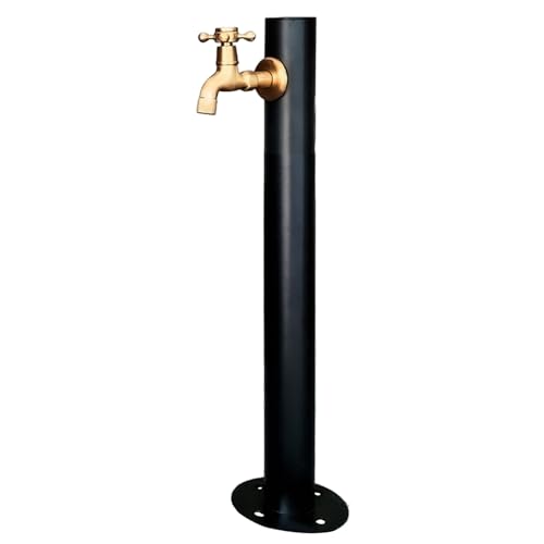 Garten Wasserzapfsäule Wassersäule Outdoor Wasserhahn Vertikale Wassersäule aus Edelstahl 304 für den Innenhof Bodenmontage Wasserhahnsäulen langlebige und dekorative Vorrichtung (Gold A) von Generisch