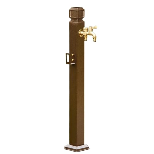 Garten Wasserzapfsäule Wassersäule Outdoor Wasserhahn Vertikales Quadrat mit und Spritzpistole Hofhydrant Frostschutzhahn (Gold 95 cm) von Generisch
