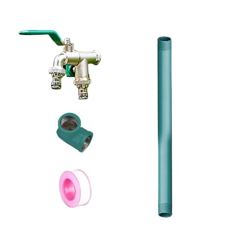 Garten Wasserzapfsäule Wassersäule Outdoor Wasserhahn Zylindrischer vertikaler Wasserhahn aus Edelstahl 304 mit Bodenmontage (grün 60 cm) von Generisch