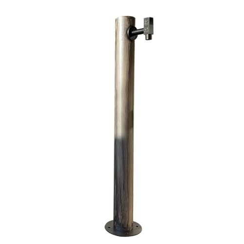 Garten Wasserzapfsäule Wassersäule Outdoor Wasserhahn Zylindrischer vertikaler freistehender Schlauchständer aus Edelstahl 304 mit dekorativem Springbrunnen zur Bewässerung und Bewässerung (Grau 7) von Generisch