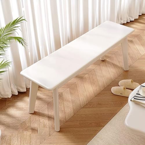 Gartenbank, 100–150 cm, Holzbank für den Außenbereich, für 2 Erwachsene, für den Innen- und Außenbereich, Küche, Schlafzimmer, Flur, weißes Finish, 99 cm von Generisch