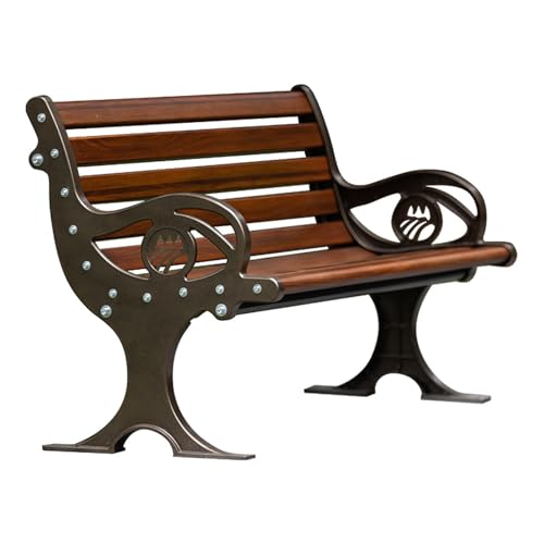 Gartenbank Outdoor Langlebig Metall Loveseat mit Armlehnen und Rückenlehne, wetterbeständiges Aluminiumguss-Design für Terrasse, Park, Rasen von Generisch