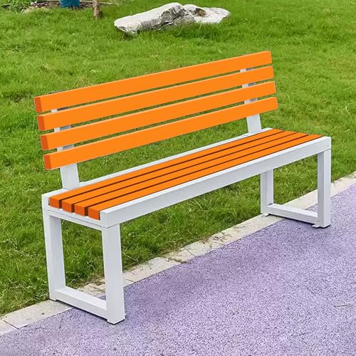 Gartenbank Wetterfest Outdoor mit Rückenlehne Stabile und Robuste Terrassenmöbel Einfache Montage Wasserdicht Bank (Weiß 40x100x85cm) von Generisch