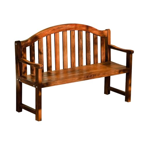 Gartenbank aus Holz, wasserdicht, Terrassenbank mit 108° Rückenlehne, 150 kg Tragkraft, ideal für Parks, Innenhöfe, Veranden, Rasen, Hinterhöfe (59 in / 150 cm) von Generisch