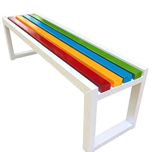 Gartenbank aus Holz für den Außenbereich, mit Metallrahmen, korrosionsbeständig, Massivholz, langlebige Lamellen, 120 cm, Veranda-Stuhl für Terrasse, Park, Hinterhof, stilvolle weiße Gartenmöbel Gartenbank aus Holz für den Außenbereich, mit Metallrahmen, korrosionsbeständig, Massivholz, langlebige Lamellen, 120 cm, Veranda-Stuhl für Terrasse, Park, Hinterhof, stilvolle weiße Gartenmöbel von Generisch