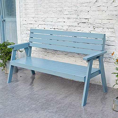 Gartenbank aus Holz mit Rückenlehne und Armlehnen, Stabiler Outdoor-Terrassensitz für 2-3 Personen, Perfekt für Veranda-Hof-Entspannung von Generisch