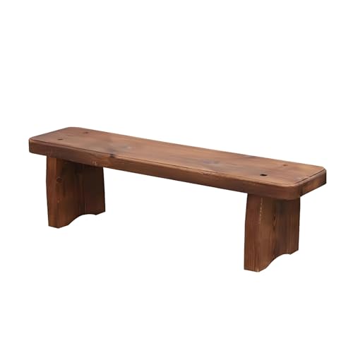 Gartenbank aus Holz – rückenfreier Gartenstuhl für Terrasse und Veranda – Allwetter-Design – perfekt für den Innen- und Außenbereich & Blumendekoration von Generisch