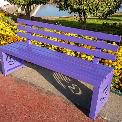 Gartenbank aus Metall, strapazierfähig, für den Außenbereich, mit Rückenlehne, Allwetter-Parkbank, Lattensitz, Tragkraft 299.4 kg von Generisch