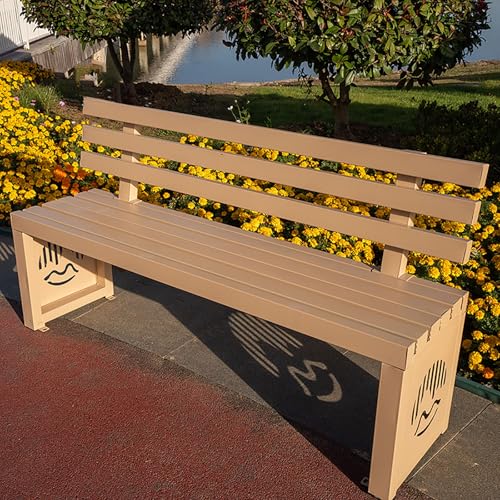Gartenbank aus Metall, strapazierfähig, für den Außenbereich, mit Rückenlehne, Allwetter-Parkbank, Lattensitz, Tragkraft 299.4 kg von Generisch