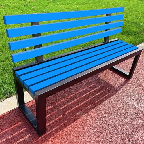Gartenbank aus Metall für 2-3 Personen, Loveseat Terrassenstuhl mit Rückenlehne, Massivholzlamellen, verzinkter Rahmen, perfekt für Hof, Veranda, Rasen von Generisch