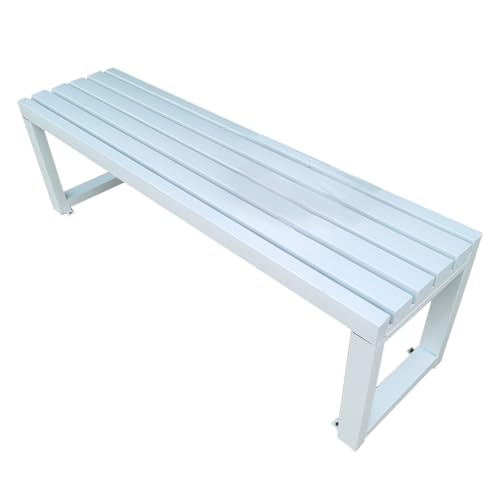 Gartenbank aus Metall ohne Rückenlehne, ideal für Veranda, Terrasse, Außendekoration, Schule oder Krankenhaus von Generisch