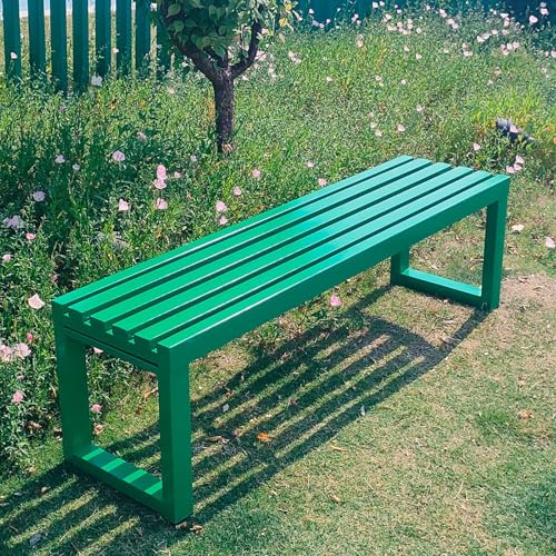 Gartenbank für den Außenbereich, Metall, für 2-3 Personen, rückenfrei, wetterfest, mit Lattenrost, 400 kg Kapazität, 180,1 cm, grüne Terrassenbank, ideal für Parks, Gärten und Terrassen Gartenbank für den Außenbereich, Metall, für 2-3 Personen, rückenfrei, wetterfest, mit Lattenrost, 400 kg Kapazität, 180,1 cm, grüne Terrassenbank, ideal für Parks, Gärten und Terrassen von Generisch
