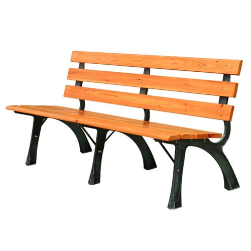 Gartenbank für den Außenbereich, mit Rückenlehne, robuste Metall- und Holzkonstruktion, bequeme Latten-Sitzfläche für Parks, Terrassen, Höfe Gartenbank für den Außenbereich, mit Rückenlehne, robuste Metall- und Holzkonstruktion, bequeme Latten-Sitzfläche für Parks, Terrassen, Höfe von Generisch