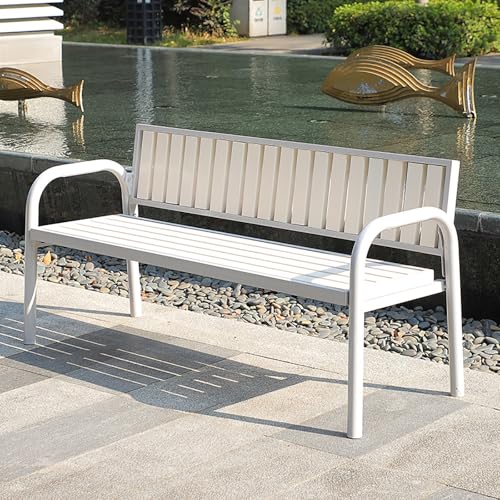 Gartenbank für den Außenbereich, mit Rückenlehne und Armlehnen, wetterfester Sitz aus Massivholz, Stahlrahmen, Allwetter-Terrassenmöbel, Orange 86 cm Gartenbank für den Außenbereich, mit Rückenlehne und Armlehnen, wetterfester Sitz aus Massivholz, Stahlrahmen, Allwetter-Terrassenmöbel, Orange 86 cm von Generisch