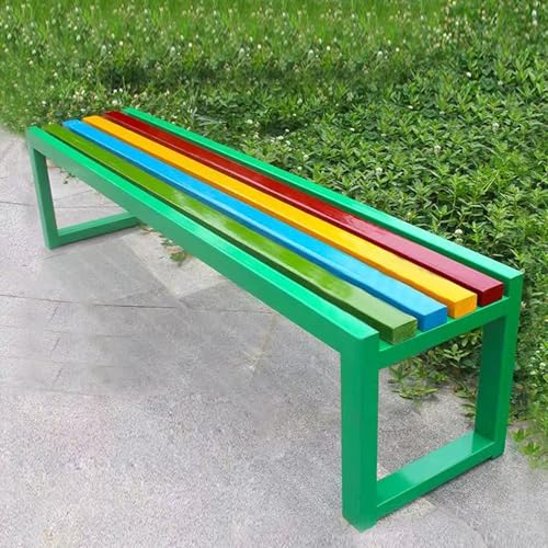 Gartenbank für den Außenbereich, mit rostbeständigem Stahlrahmen, hohe Tragfähigkeit für Veranda, Park und Hof von Generisch