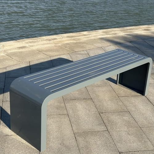 Gartenbank für den Außenbereich, robuste Metall-Gartenbank für Veranda, Park und Garten von Generisch