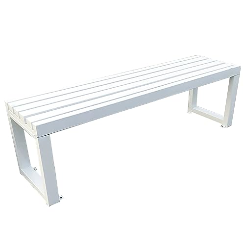 Gartenbank für den Außenbereich, robuste Metall-Veranda-Bank ohne Rückenlehne, perfekt für Rasen, Hinterhof und Eingangsbereich von Generisch