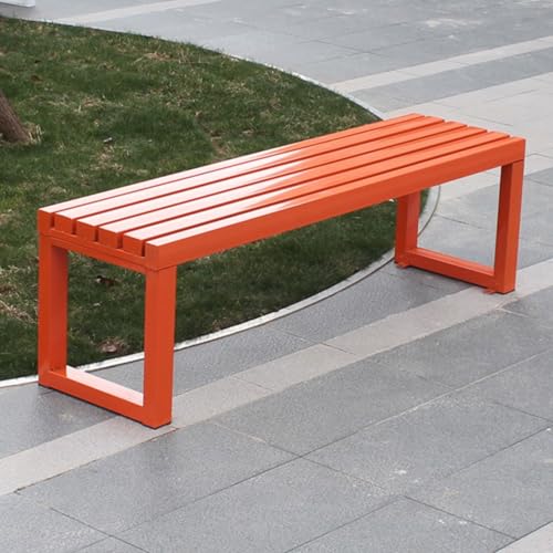 Gartenbank für den Außenbereich, robuster Metallrahmen, Lattensitze für Terrasse, Rasen, Veranda, Park, Schule, Plaza – rückenfreier Loveseat für 2-3 Personen Gartenbank für den Außenbereich, robuster Metallrahmen, Lattensitze für Terrasse, Rasen, Veranda, Park, Schule, Plaza – rückenfreier Loveseat für 2-3 Personen von Generisch