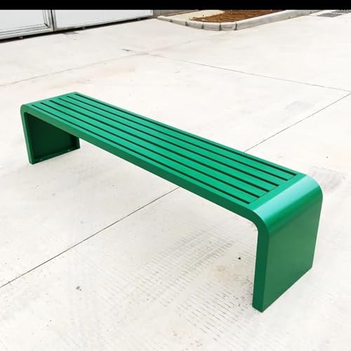 Gartenbank für den Außenbereich, robustes Stahlgestell, witterungsbeständig, rückenfreies Design, unterstützt bis zu 400 kg, ideal für Veranda, Park und Hof von Generisch